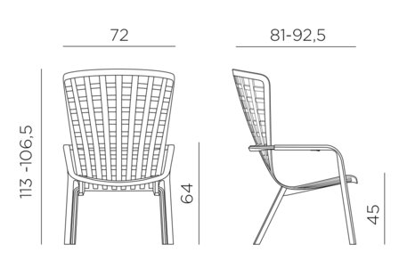 Nardi Folio relax fauteuil wit - hoogwaardig kunststof -  verstelbare rugleuning