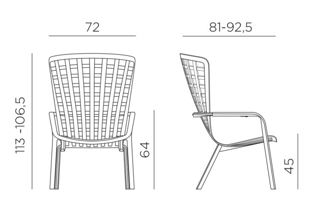 Nardi Folio relax fauteuil wit - hoogwaardig kunststof -  verstelbare rugleuning