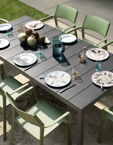 Nardi Rio alulumiun uitschuif tafel 210/280x100 cm kleur: antraciet